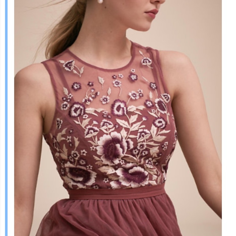 BHLDN BALDWIN DRESS- SIZE 4 In Berry Color - Picture 2 of 2
